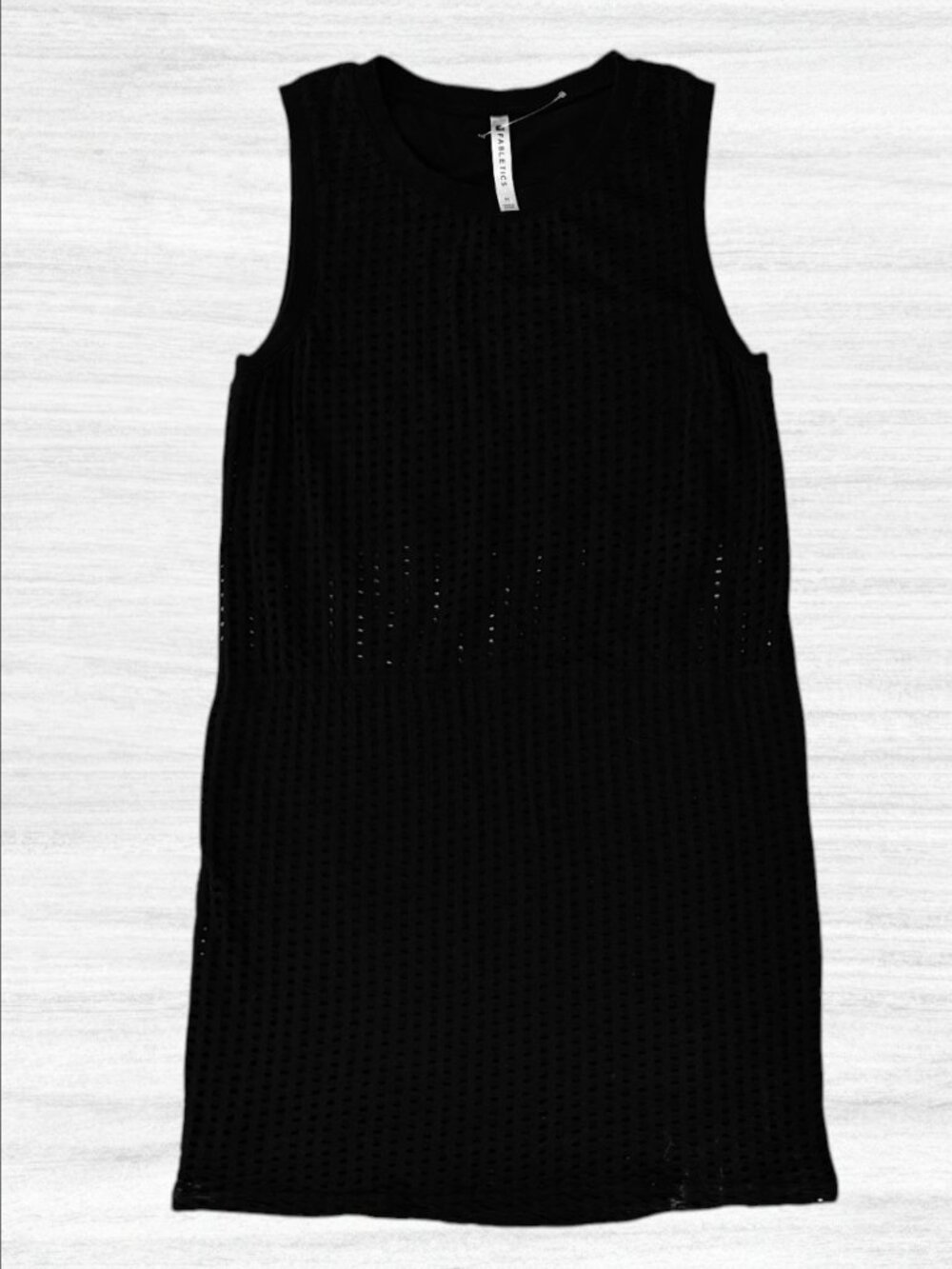 Fabletics Bryce Black Mesh Cutout Sleeveless Shift Mini Dress Swim Cover Up M - Picture 2 of 3